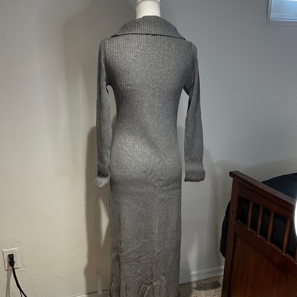 Pink Rose Heather Gray Ribbed Cardigan - Picture 5 of 6